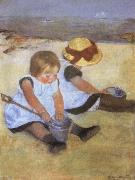 Mary Cassatt Children on the Beach oil painting reproduction
